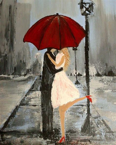 Couple In Love Couple Under Umbrella Red Umbrella Print Umbrella Photography Black And White