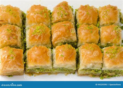 Baklava With Pistachio On A White Background Stock Photo Image Of