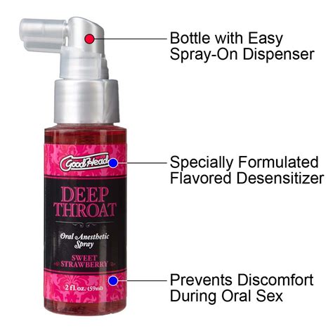 goodhead deep throat oral sex aid spray 2 fl oz 59 ml sweet strawberry
