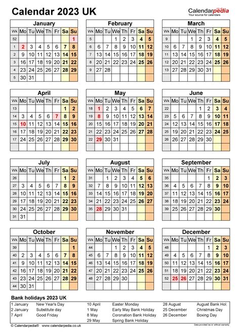 Calendar 2023 Uk Free Printable Pdf Templates