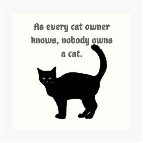 As Every Cat Owner Knows Nobody Owns A Cat Art Print By Ivyquinn7