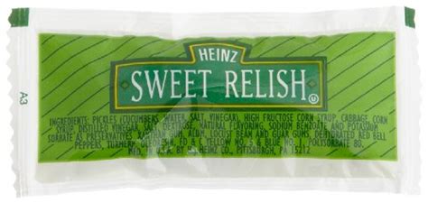 76001547 Heinz Sweet Relish Single Serve Portion Packets 8ml 500case