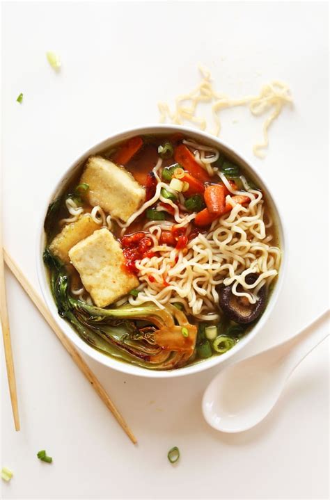 · this easy chicken ramen can be made at home in about 30 minutes! Vegan Miso Ramen With Tofu | Ramen Recipes | POPSUGAR Food Photo 13