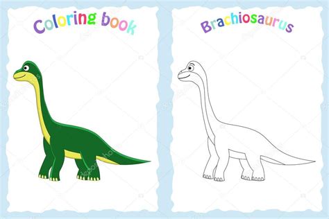 Paginas interactivas para preescolar : Página de libro para colorear con colores brachiosaurus ...