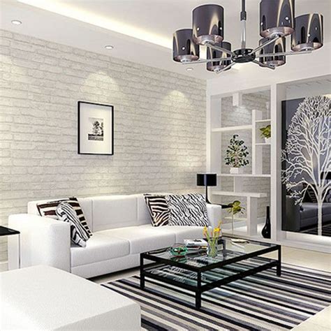 16 White Brick Wallpaper Living Room Ideas Pictures