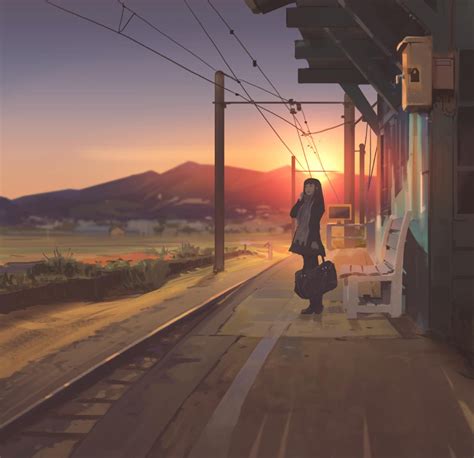 Waiting 2 By Snatti89 On Deviantart Anime Scenery Dreamy Art Train