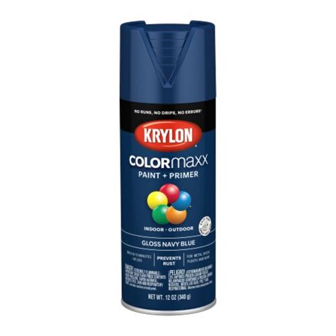 Krylon Colormaxx Gloss Navy Blue Spray Paint And Primer 12 Oz Harris