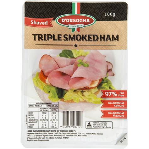 Dorsogna Shaved Triple Smoked Ham 100g Woolworths
