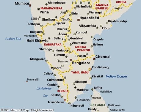 South India Map With Cities Map Of South India With Cities Southern Images