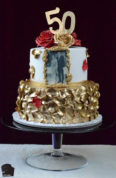 The 50th Golden Anniversary Cake Decorated Cake By Cakesdecor
