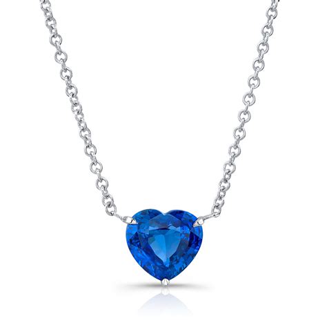 Bespoke Ceylon Sapphire Heart Necklace Bespoke Fine Jewelry