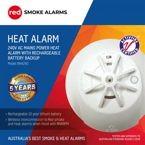 Heat Alarm Rha240sl Red Smoke Alarms