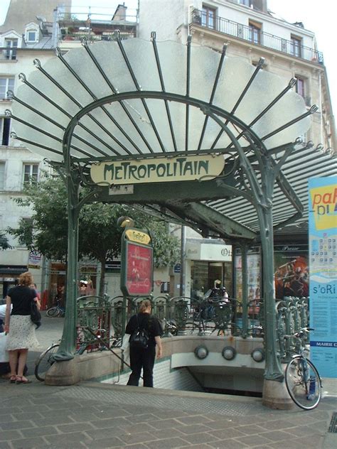 Paris Métropolitain Entrée De La Station Châtelet 4 Arch Hector