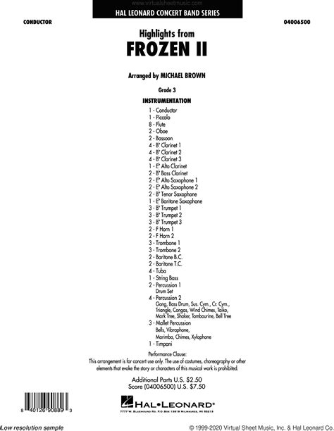 Highlights From Disneys Frozen 2 Arr Michael Brown Sheet Music