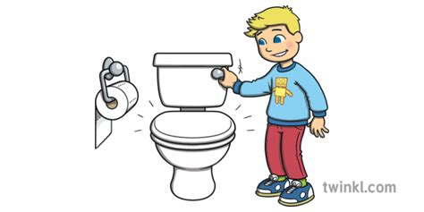 Flush The Liquid Waste Down The Toilet Clipart Full S