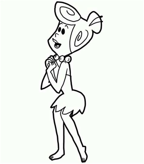 Wilma Flinstone Is Happy In The Flintstones Coloring Page Coloring