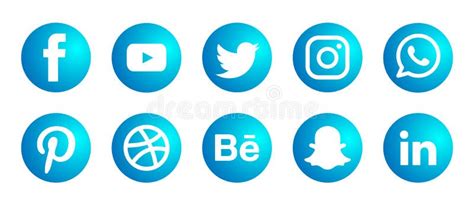 Conjunto De Iconos De Logos De Medios Sociales Foto De Archivo