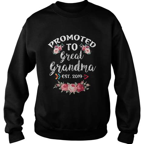 Promoted To Great Grandma Est 2019 New Grandma To Be Floral Shirt