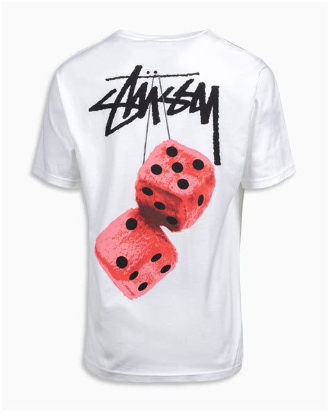 Fuzzy Dice Tee Stussy Tops T Shirts White