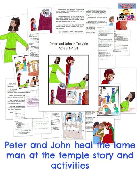 Peter And John Heal A Lame Man Preschool Bible Activities Sunday