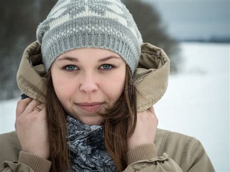 portrait of a beautiful russian girl in winter outdoors stock image image of girl nice 82960511