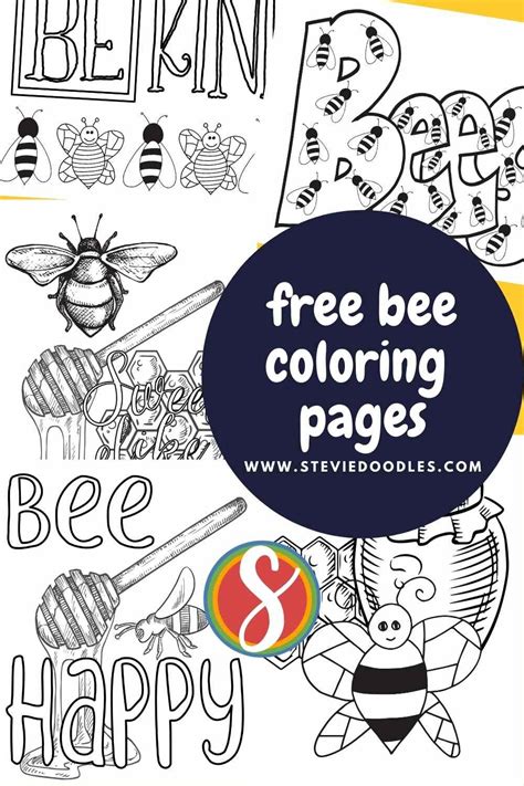 25 Free Bee Coloring Pages — Stevie Doodles