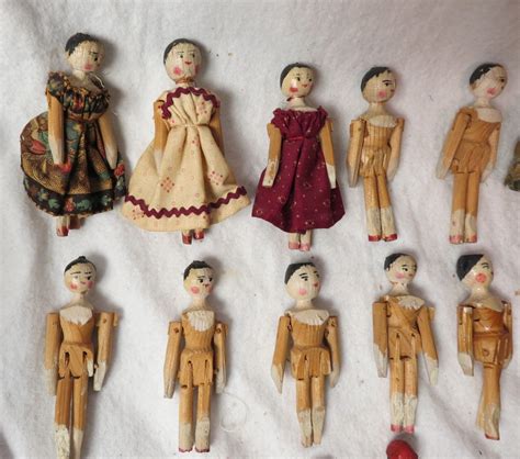 Antique Penny Wooden Wood Doll W 16 Mini Wood Dolls Ebay Rag Doll