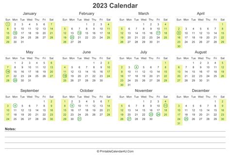 2023 Yearly Calendar Template Excel Free Printable Templates 2023