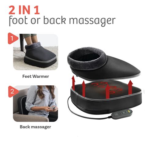 Belmint Shiatsu Heated Foot And Back Massager With 8 Deep Kneading Massaging Nodes