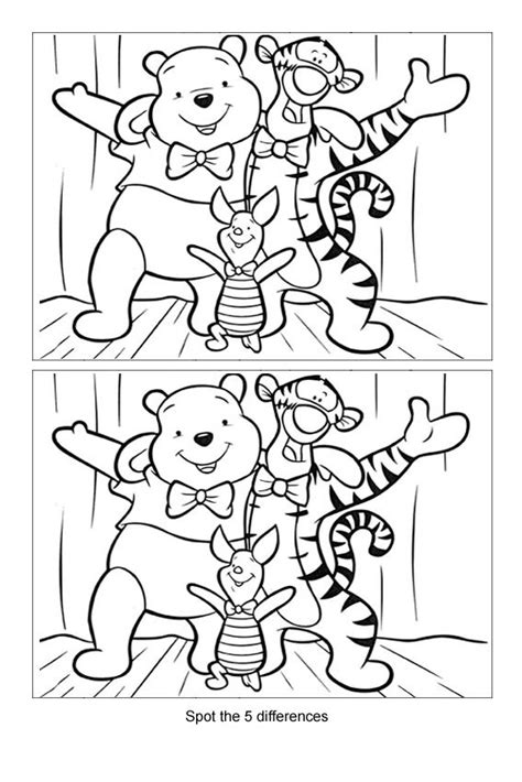 Pooh And Friends Spotting Differences Kids Math Worksheets Preschool
