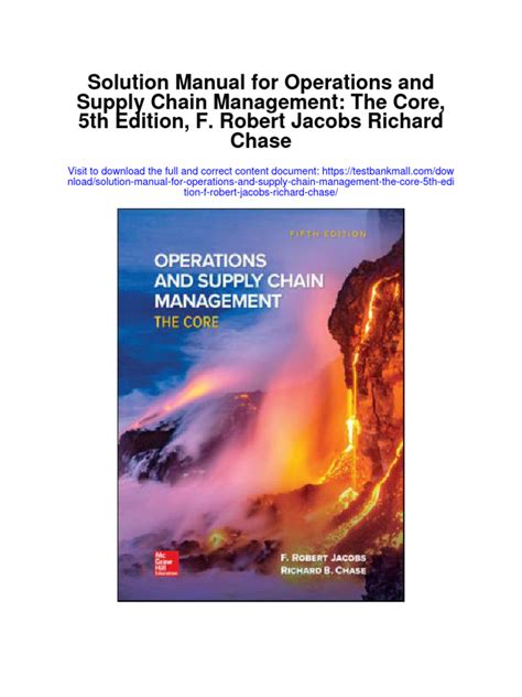 Solution Manual For Operations And Supply Chain Management The Core 5th