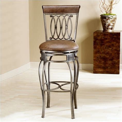Hawthorne Collections 32 Swivel Bar Stool In Old Steel Wrought Iron