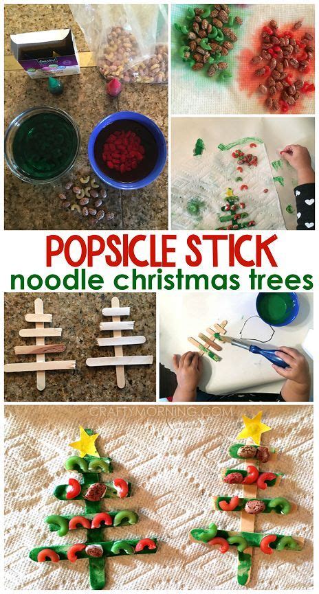 Noodle Popsicle Stick Christmas Tree Craft Stick Christmas Tree