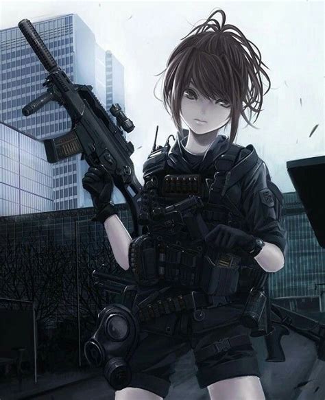 Anime Girl With Gun Anime Military Military Girl Cool Anime Girl