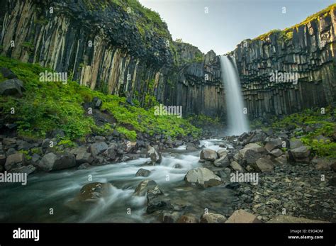 Svartifoss Black Waterfall Iceland Stock Photo Alamy