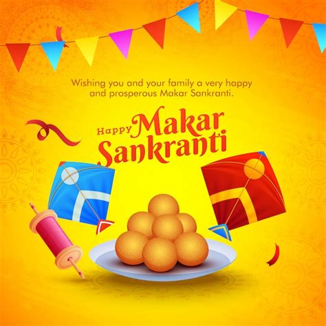 Premium Vector Happy Makar Sankranti Greeting Card