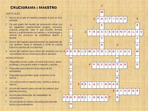 El Espacio Del Docente Respuesta A Crucigramas