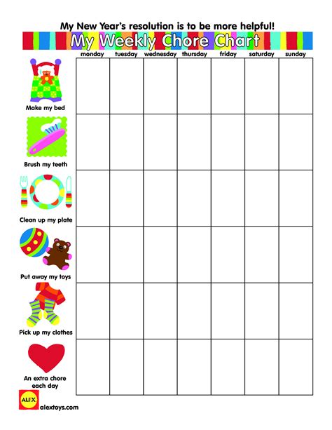 Printable Weekly List Chore Chart Images And Photos Finder