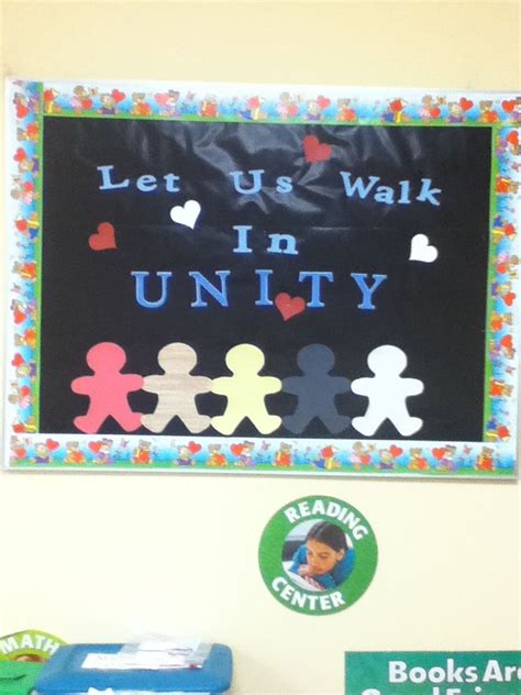 Instead of photographs, students draw selfies that are placed within individual frames on the. February unity bulletin board | Door decorations classroom ...