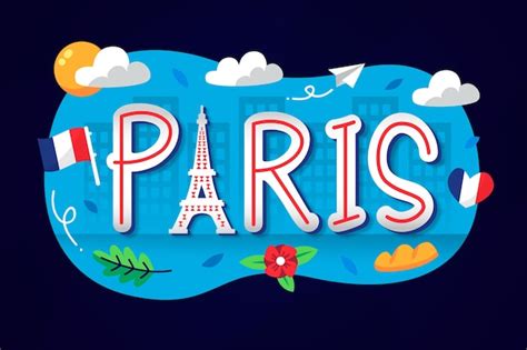 Free Vector City Lettering With Paris Word