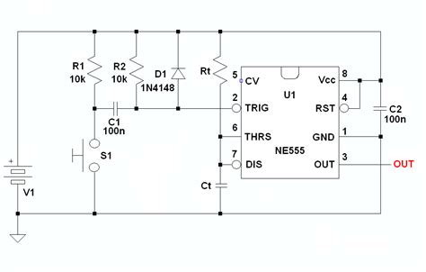 Monostable 555 Timer One Shot Trigger Electrical Engineering Stack