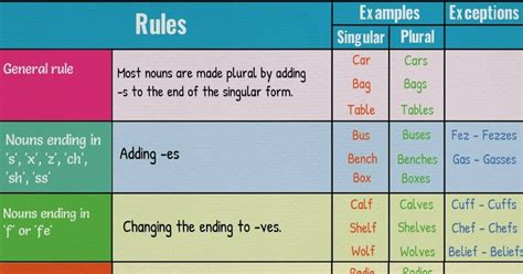 Essential Plural Nouns Rules Singular And Plural Nouns 7esl