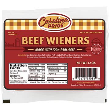 Beef Wieners Carolina Pride