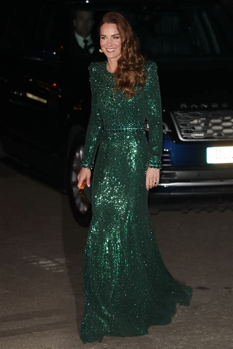 The Duchess Of Cambridge Wears An Emerald Jenny Packham Gown To The