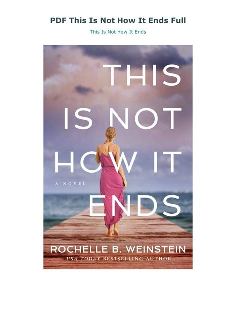 Pdf This Is Not How It Ends Full Usa Today Bestselling Author