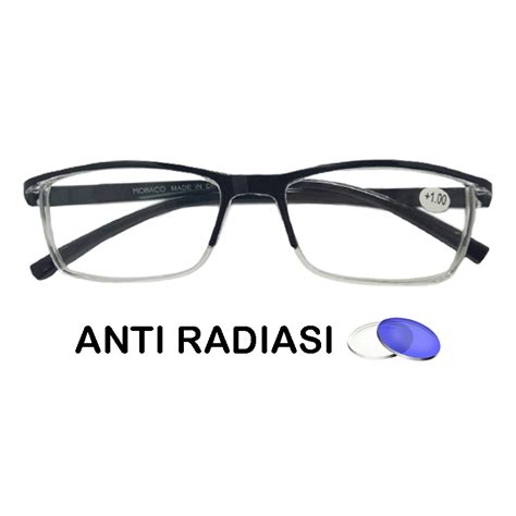 New Trend Kacamata Plus Anti Radiasi Blue Ray Frame Half Rim Hitam
