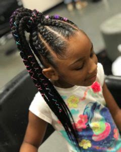 Whether you go for a mini bun styling or a ponytail styling, braids still tend to look fantastic and fit for all kinds. 35 Amazing Natural Hairstyles for Little Black Girls