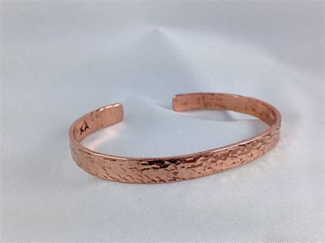 Hammered Copper Cuff Bracelet Solid Copper Rustic Mens Womens