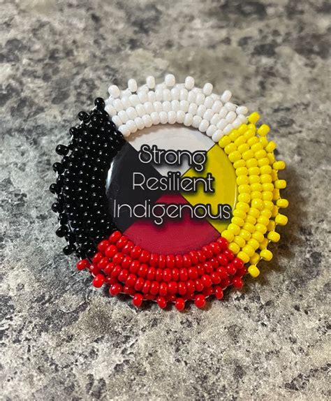 Indigenous Beaded Medicine Wheel Pin Etsy Canada