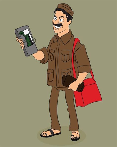 Indian Postman Illustrations Royalty Free Vector Grap